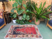 Shabby Turkish Oushak Rug 115x73 cm vintage carpet Ushak Region Small