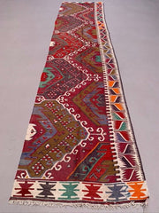 Old Turkish narrow Kilim Runner 324x75 cm shabby chic, vintage kelim