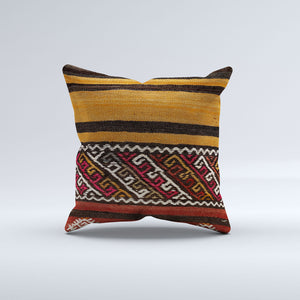 Vintage Turkish Kilim Cushion Cover 50x50 cm Square Wool Kelim Pillowcase 50455