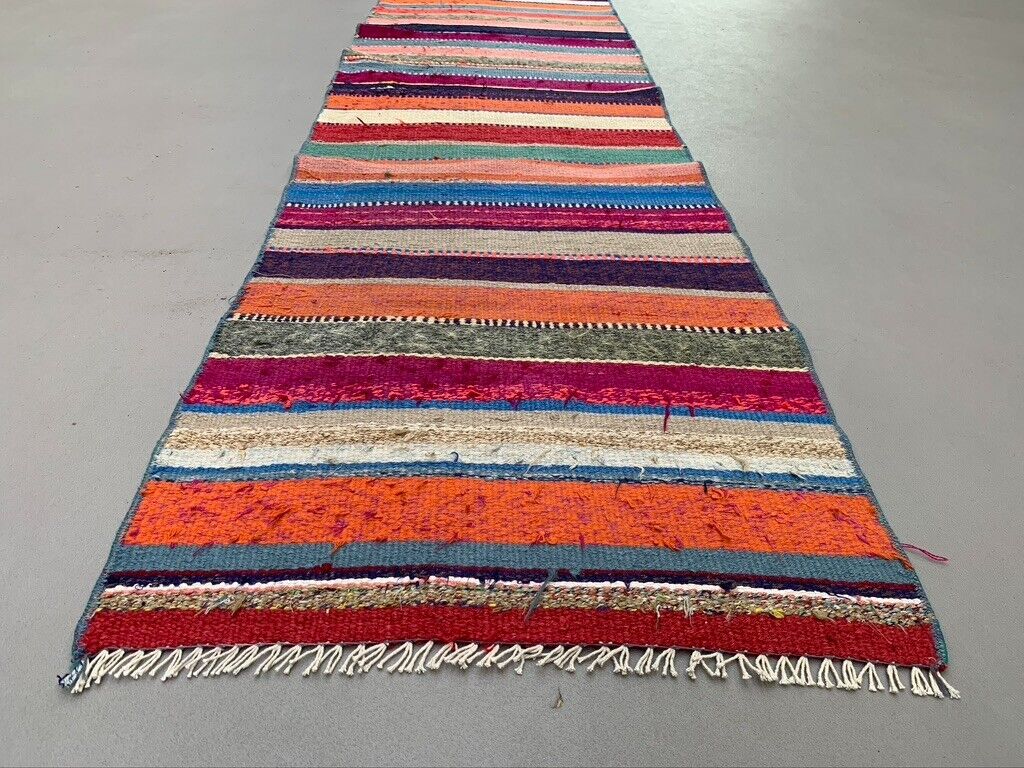 Old Turkish narrow Kilim Runner 262x51 cm shabby chic, vintage kelim