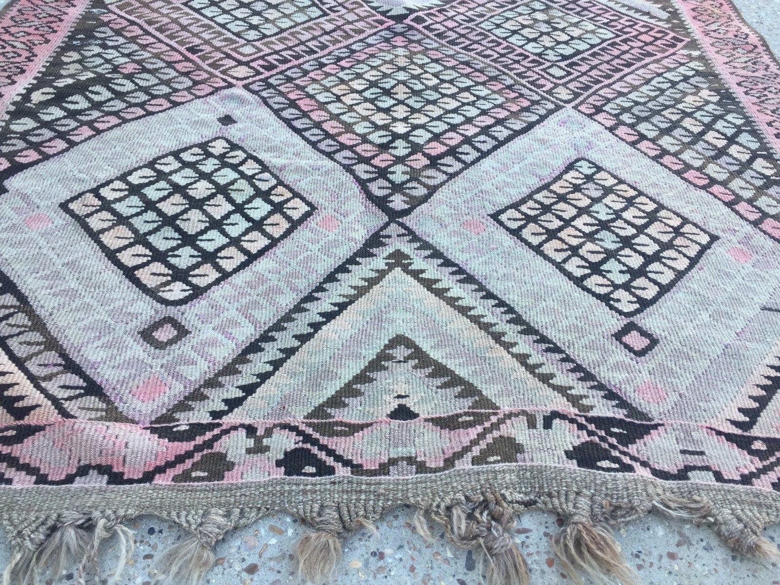 Vintage Turkish Kilim Kelim Rug 335x115 cm shabby chic wool, country home, boho Antiques:Carpets & Rugs kilimshop.myshopify.com