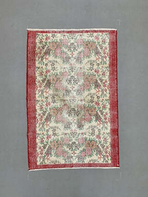 Vintage Turkish Rug 185x122 cm shabby Distressed carpet Medium