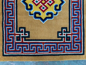 Rare Mongolian Rug 200x105 cm, Vintage Old Tribal