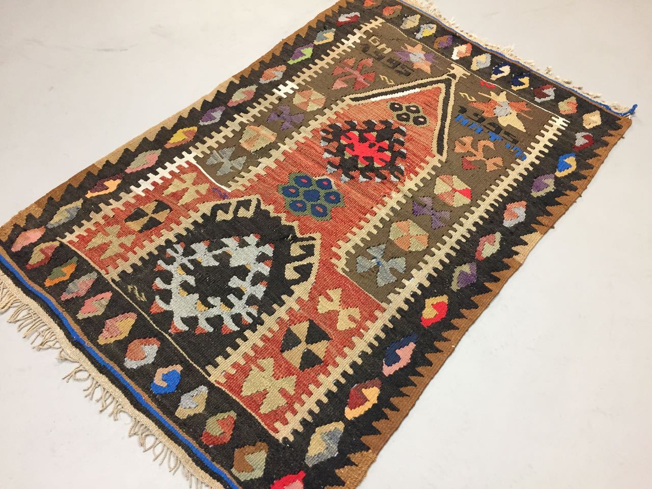Traditional Turkish Kilim Rug shabby vintage wool country home Kelim 110x72cm Antiques:Carpets & Rugs kilimshop.myshopify.com