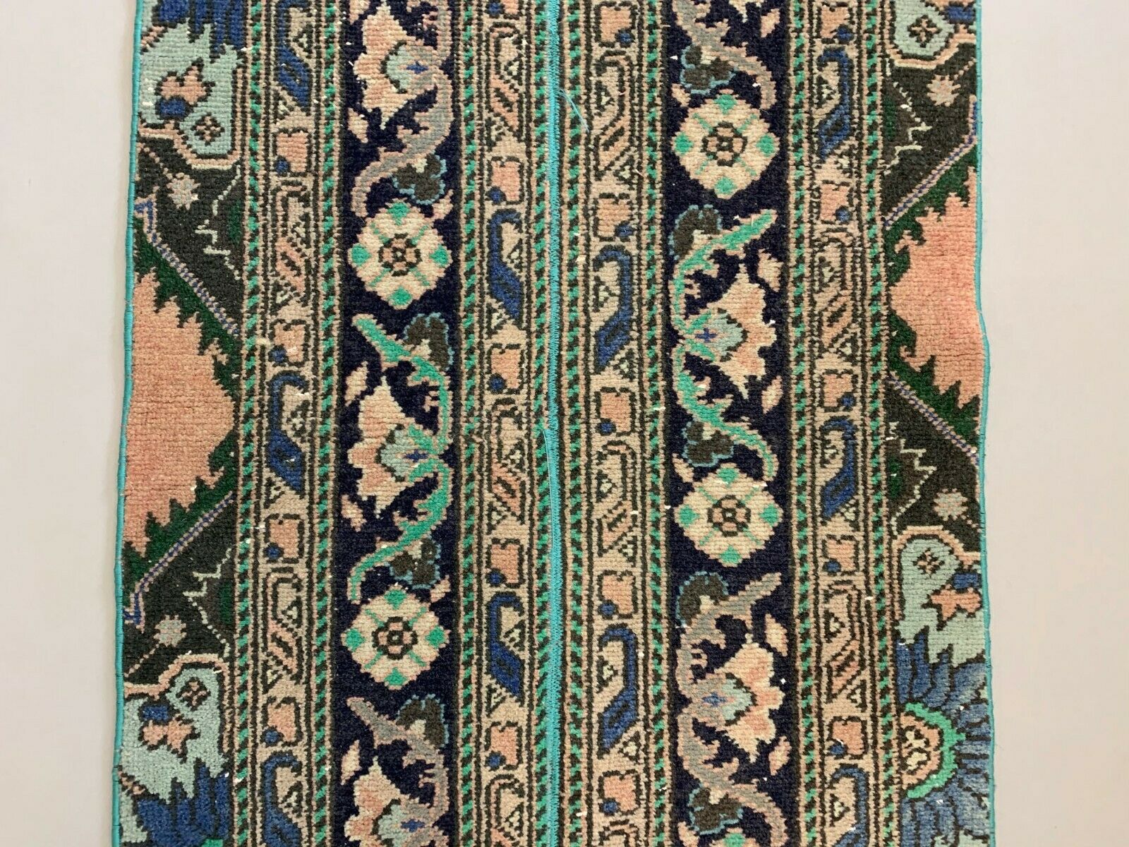 Distressed Turkish Rug 115x68 cm Vintage Shabby, Tribal Red, Green, Brown Small kilimshop.myshopify.com