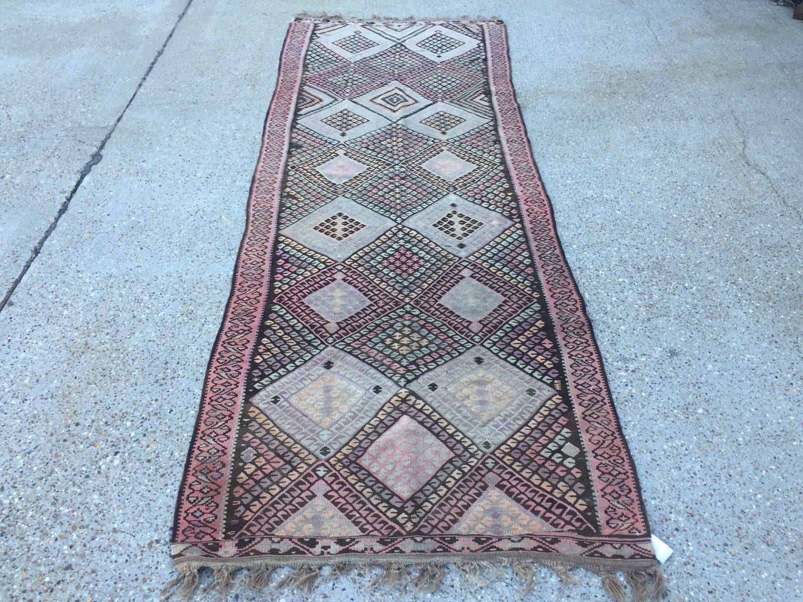 Vintage Turkish Kilim Kelim Rug 335x115 cm shabby chic wool, country home, boho Antiques:Carpets & Rugs kilimshop.myshopify.com