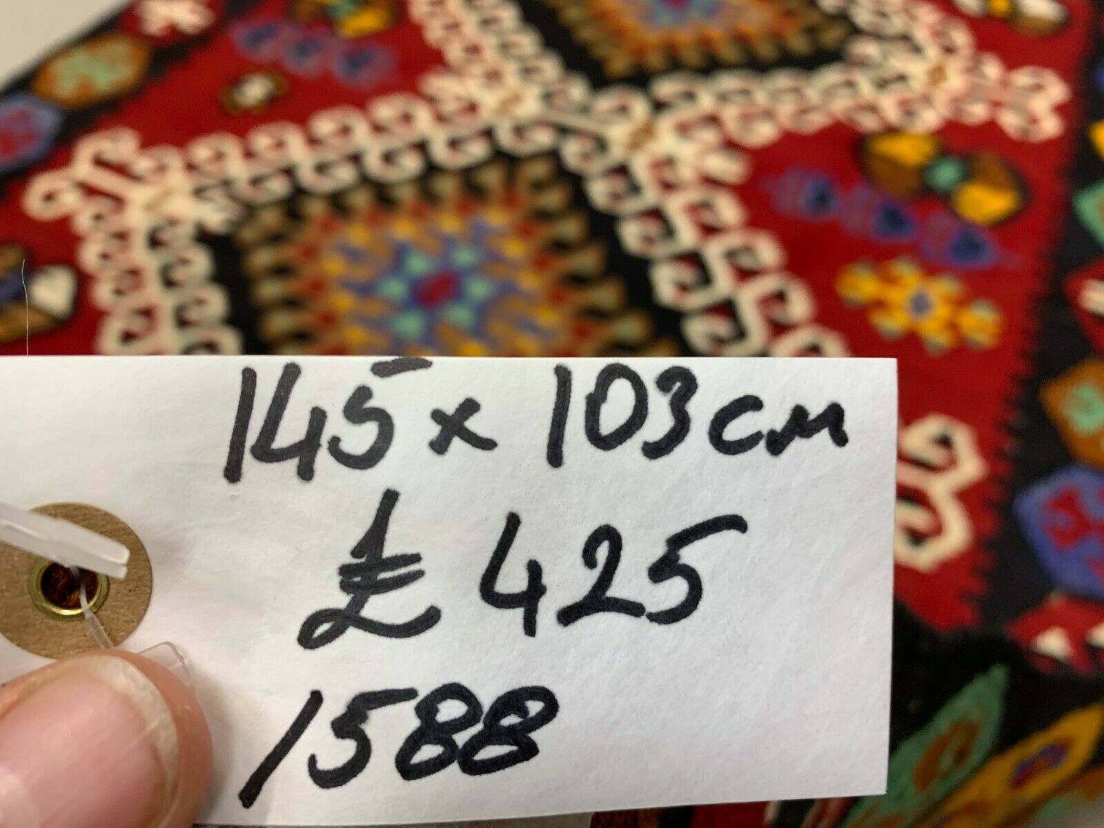 Small Vintage Turkish Kilim 145x103 cm Wool Kelim Rug Red Black Pink Blue green