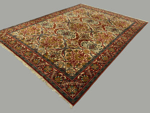 XL Vintage Arts and Crafts, W Morris style Rug 400x296 cm, Red Blue