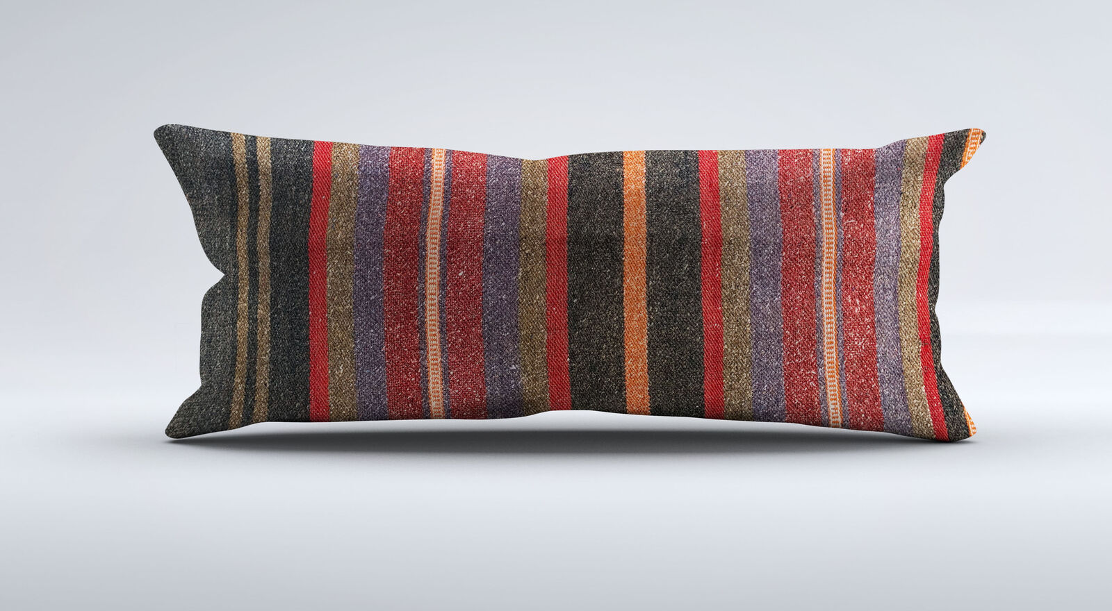 Vintage Turkish Kilim Cushion Cover 30x60 cm Lumbar Wool Kelim Pillowcase 36475