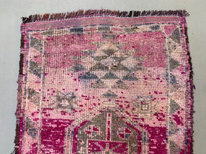 Vintage Turkish  Tribal Runner 355x90 cm veg dye wool rug tribal, handmade