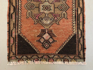 Vintage Turkish Mini Kilim 81x51 cm Wool Small Kelim Runner, shabby Chic