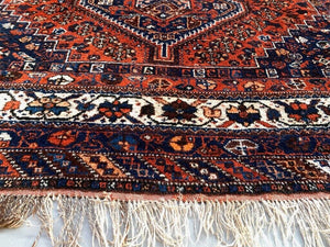 Antique Tribal Rug 320x220 cm Wool Oriental Hand Made Carpet Red, Brown, Blue
