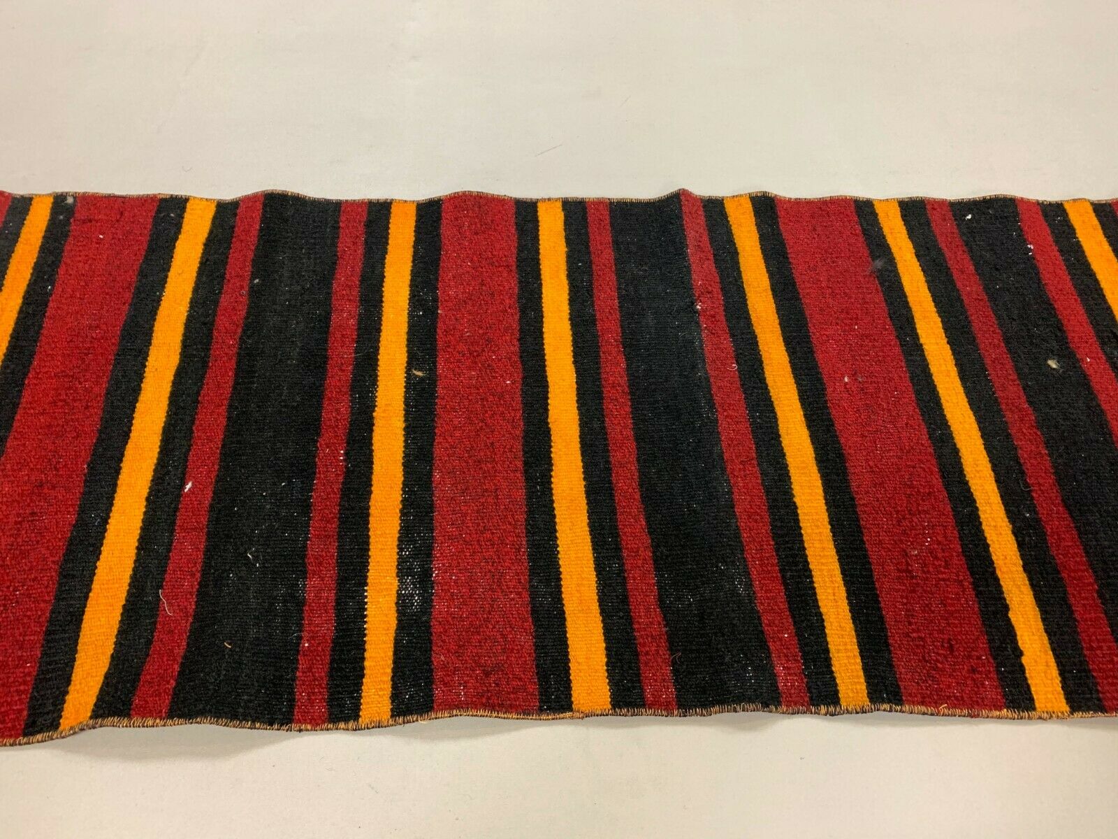 Old Turkish narrow Kilim Runner 275x54 cm, shabby chic, vintage kelim Red Black kilimshop.myshopify.com