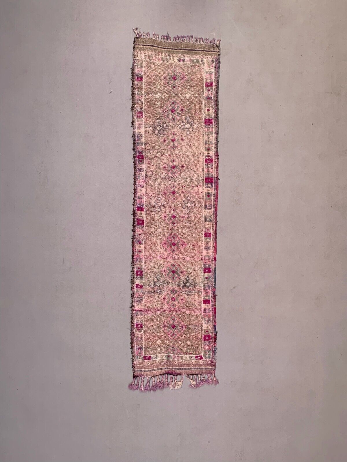 Vintage Turkish  Tribal Runner 330x84 cm veg dye wool rug tribal, handmade