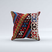 Vintage Turkish Kilim Cushion Cover 50x50 cm Square Wool Kelim Pillowcase 50483
