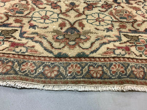 Distressed Turkish Rug 247x127 cm wool Vintage shabby Chic Runner Green, Beige kilimshop.myshopify.com