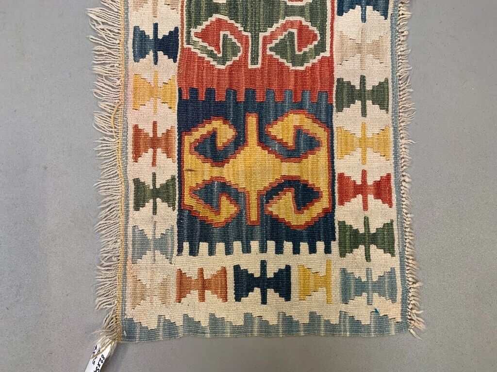 Vintage Turkish Mini Kilim 82x54 cm Wool Small Kelim Runner, shabby Chic