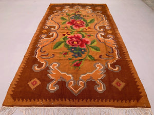 Vintage Moldovan Kilim 255x138 cm Kelim Wool Rug Large