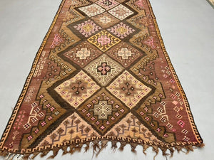 Vintage Turkish Kilim 503x165 cm Wool Kelim Rug Large