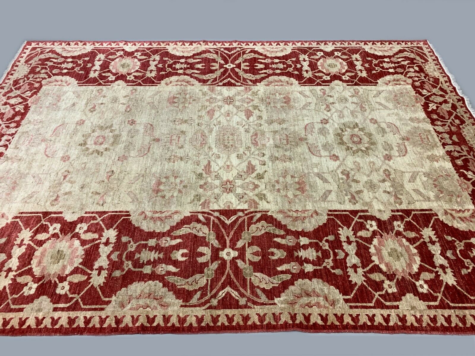 Fine Afghan Wool Ziegler Rug 313x220 cm Handmade Chobi Rug Red, Beige kilimshop.myshopify.com