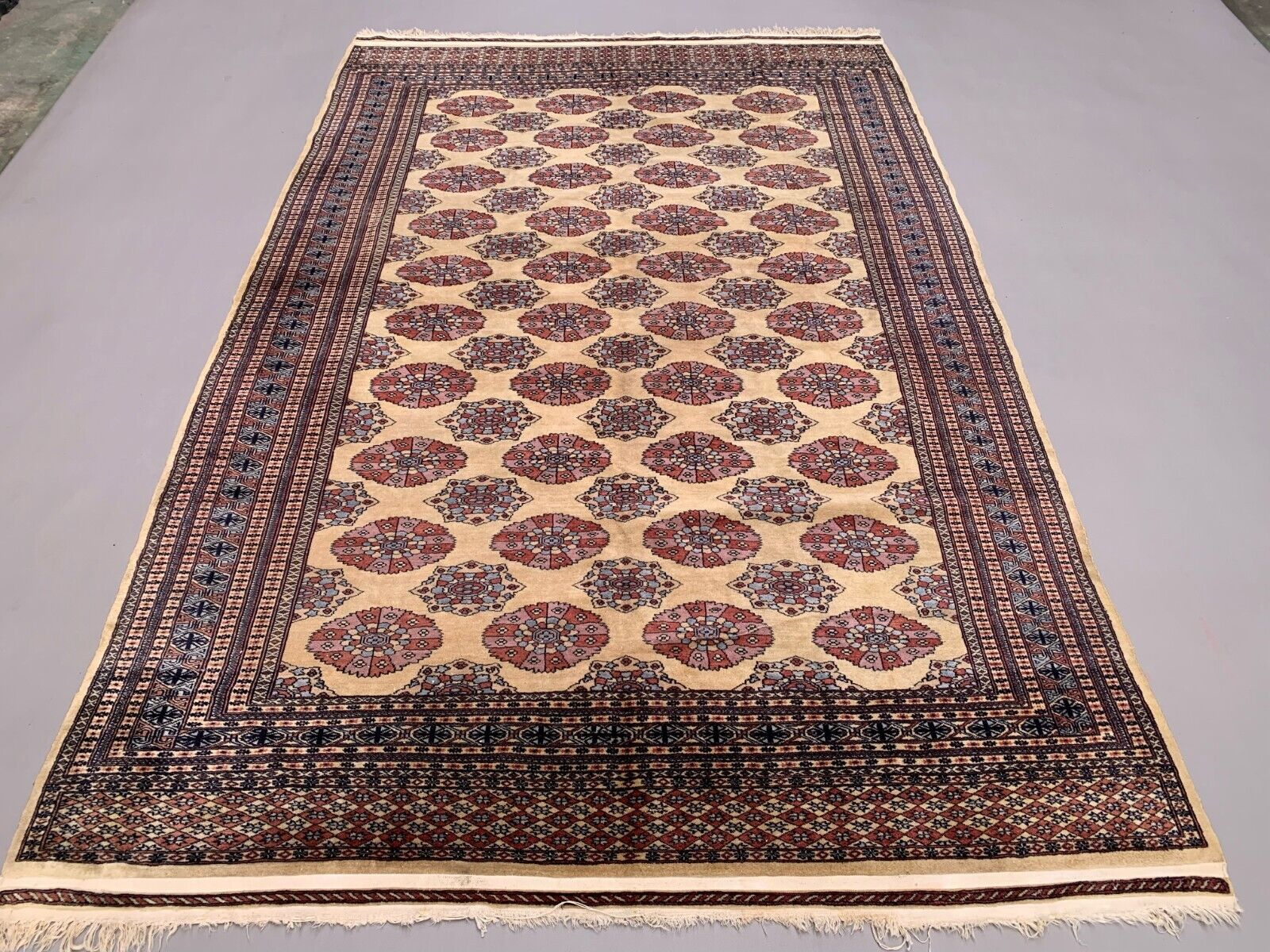Fine Vintage Bokhara Rug, 290x190 cm Turkoman Large, Shabby, Clearance