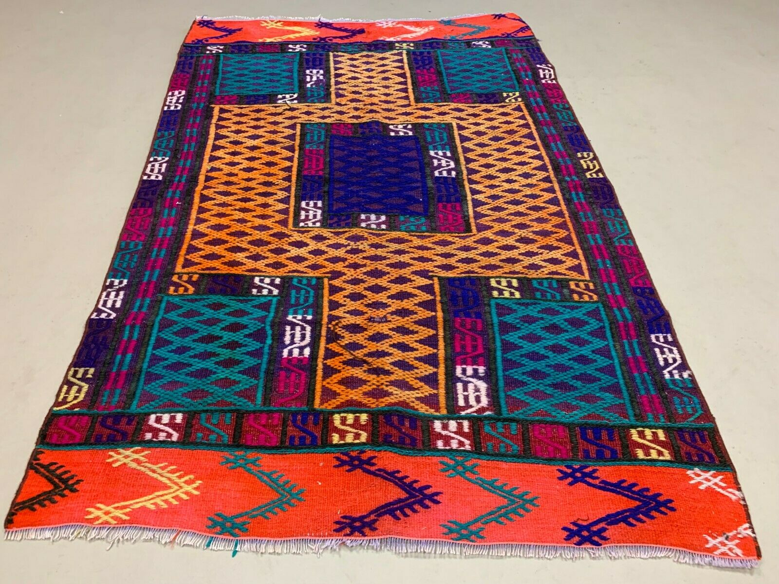 Old Turkish Moroccan Kilim Rug shabby vintage colourful Kelim 150x102 cm medium Antiques:Carpets & Rugs kilimshop.myshopify.com