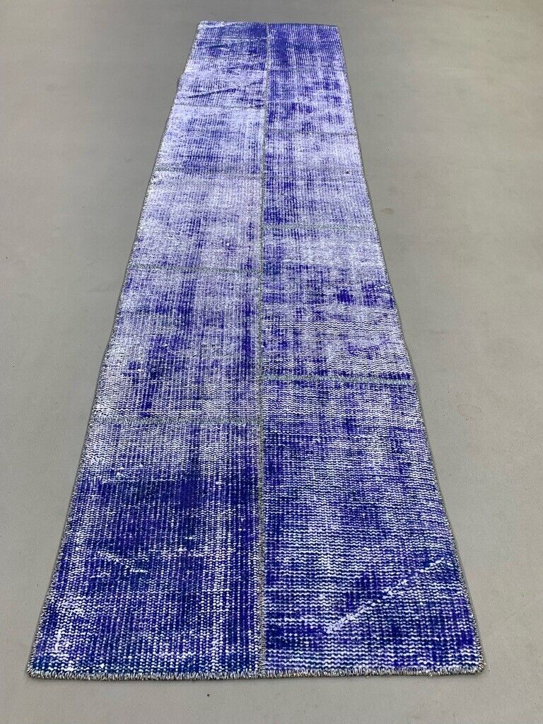 Vintage Turkish Patchwork Runner 250x60 cm Wool Rug 2172