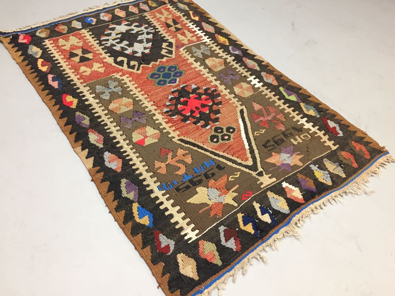 Traditional Turkish Kilim Rug shabby vintage wool country home Kelim 110x72cm Antiques:Carpets & Rugs kilimshop.myshopify.com