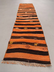 Old Turkish narrow Kilim Runner 184x39 cm shabby chic, vintage kelim