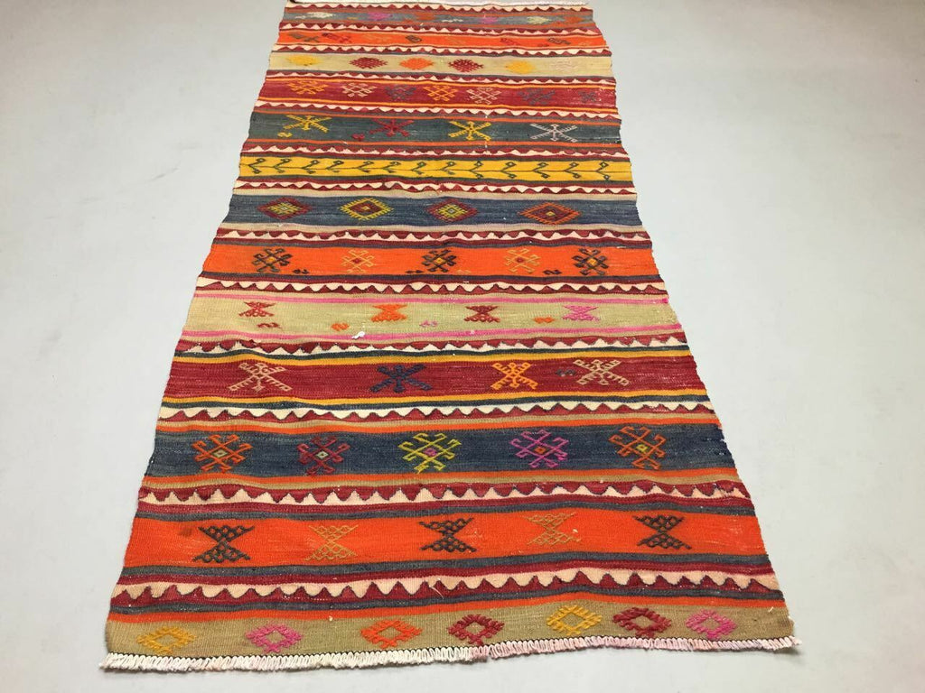 Old Turkish Kilim Runner 202x90 cm, shabby chic, vintage kelim rug, small kilim Antiques:Carpets & Rugs kilimshop.myshopify.com