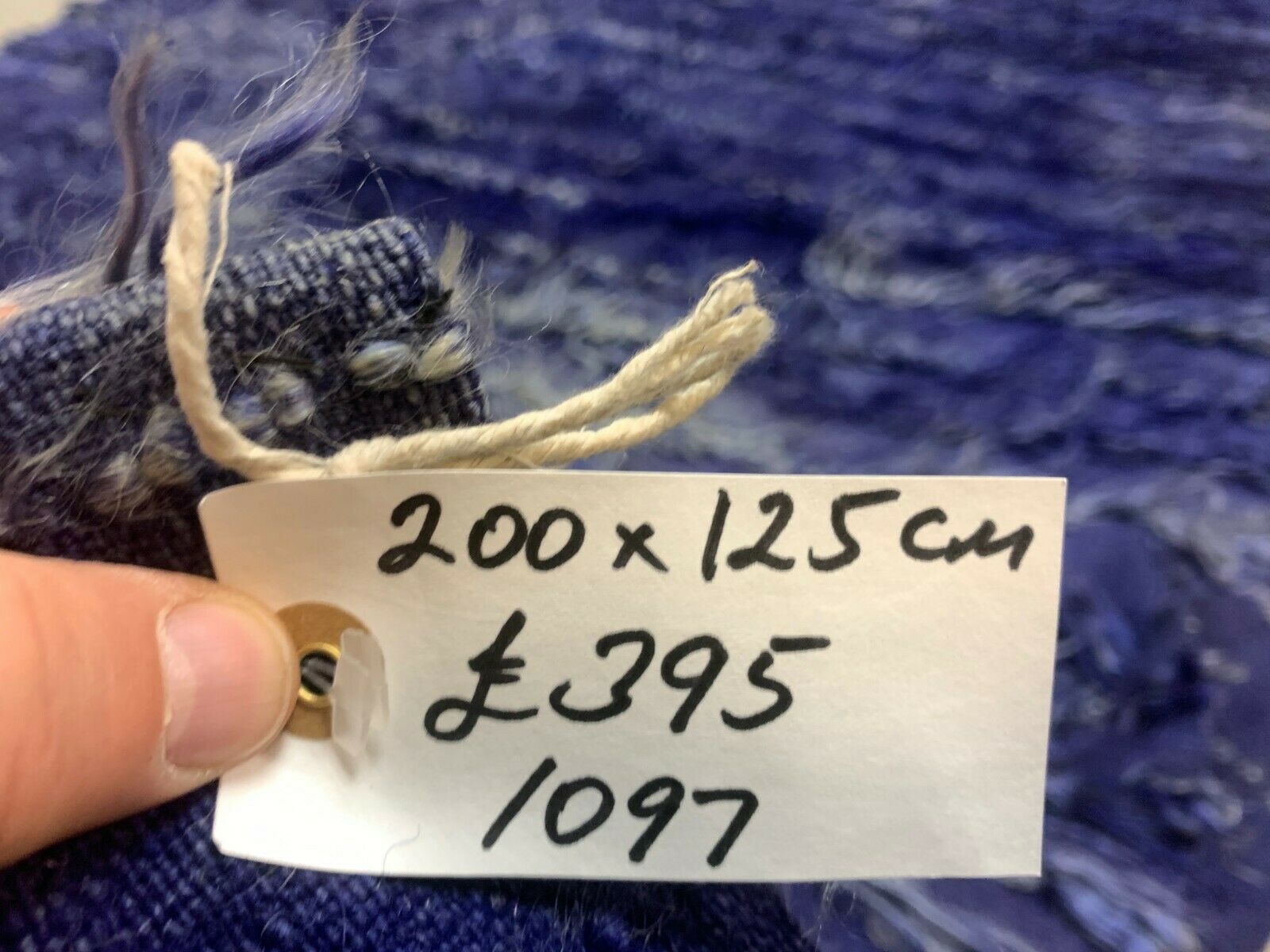 Antique Turkish Shabby Wool Rug 200x125 cm Blue, shabby chic, shaggy, shag pile kilimshop.myshopify.com