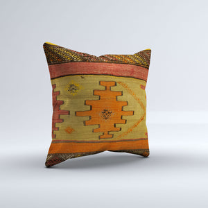 Vintage Turkish Kilim Cushion Cover 60x60 cm Square Wool Kelim Pillowcase 66402