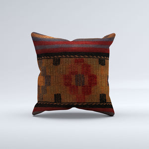 Vintage Turkish Kilim Cushion Cover 40x40 cm Square Wool Kelim Pillowcase  40873