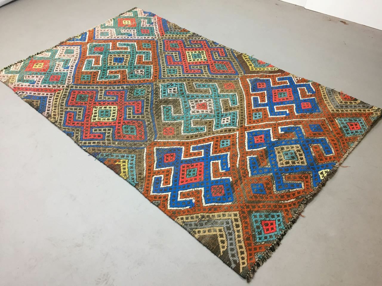 Vintage Turkish Kilim Kelim Rug shabby wool, country home boho 252x153 cm Large Antiques:Carpets & Rugs kilimshop.myshopify.com