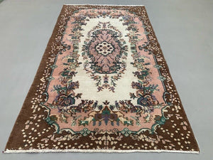 Vintage Turkish Rug 216x122 cm shabby carpet Central Anatolian Medium