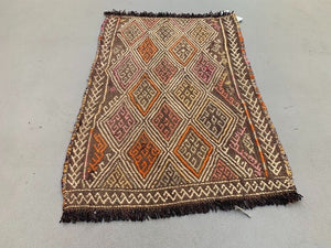 Vintage Turkish Mini Kilim 75x51 cm Wool Small Kelim Runner, shabby Chic