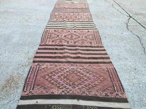 Old Turkish narrow Kilim Runner 450x88 cm, shabby chic, vintage  decor kelim rug Antiques:Carpets & Rugs kilimshop.myshopify.com