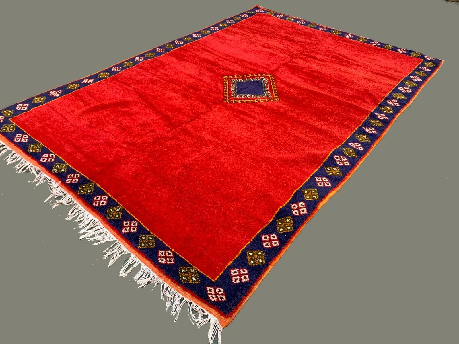 Vintage Moroccan Rug 315x205 cm Tazenacht Berber Atlas, Tribal Red, Orange, Blue