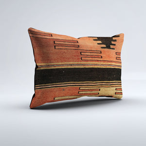 Vintage Turkish Kilim Cushion Cover 60x40 cm Square Wool Kelim Pillowcase 64722