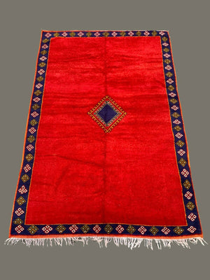 Vintage Moroccan Rug 315x205 cm Tazenacht Berber Atlas, Tribal Red, Orange, Blue