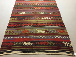 Antique Turkish Kilim Rug shabby vintage old country home Kelim 420x154cm large Antiques:Carpets & Rugs kilimshop.myshopify.com