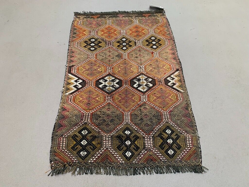 Vintage Turkish Mini Kilim 85x53 cm Wool Small Kelim Runner, shabby Chic