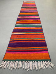 Old Turkish narrow Kilim Runner 283x51 cm shabby chic, vintage kelim