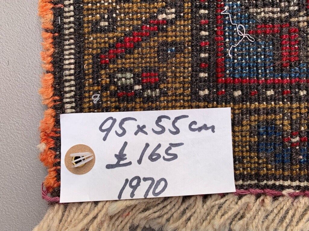 Small Vintage Turkish Rug 95x55 cm, Short Runner, Tribal, Shabby Chic