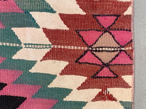 Old Turkish narrow Kilim Runner 337x46 cm shabby chic, vintage kelim