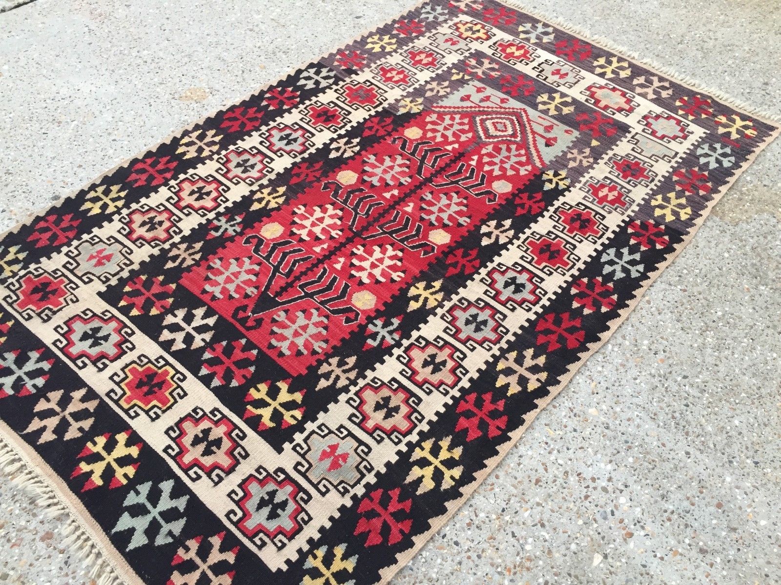 Antique Turkish Kilim Rug shabby vintage old wool country home Kelim 180x108cm Antiques:Carpets & Rugs kilimshop.myshopify.com