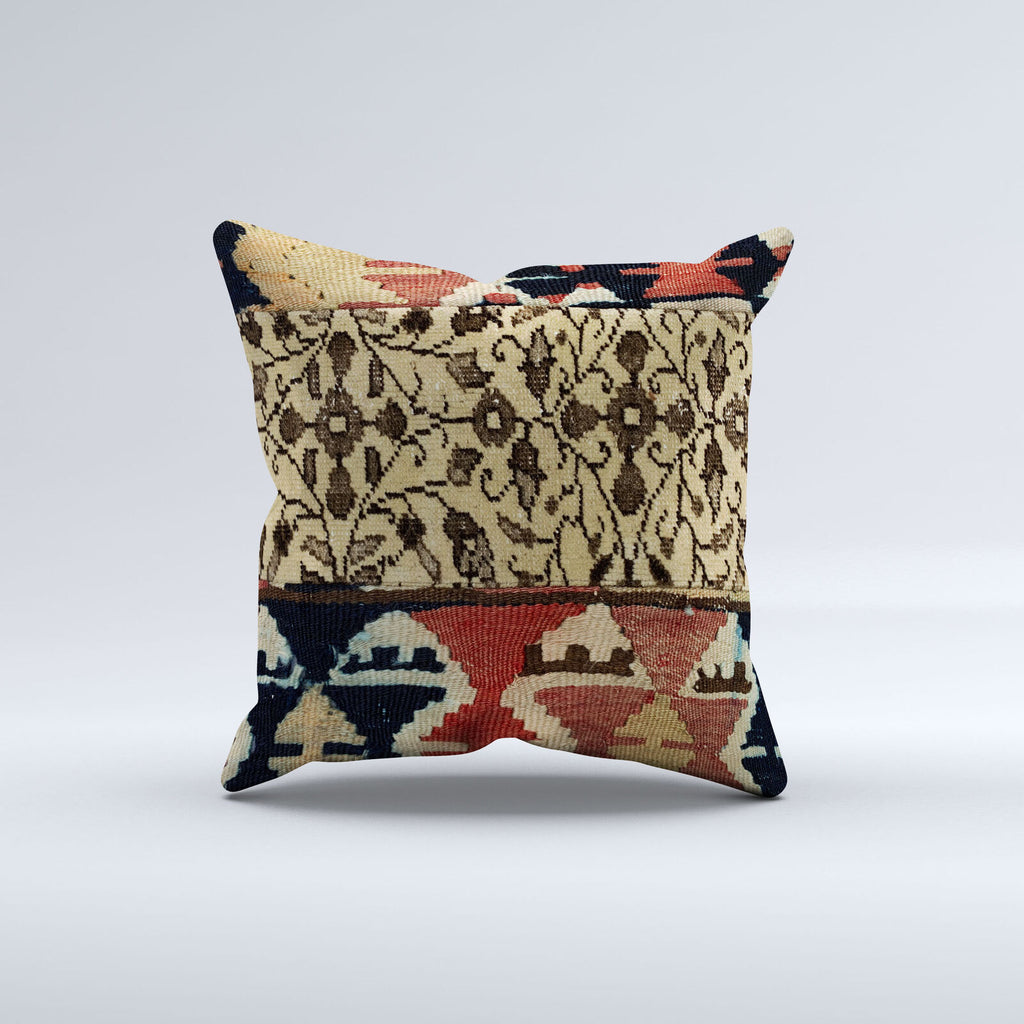 Vintage Turkish Kilim Cushion Cover 40x40 cm Square Wool Kelim Pillowcase  40818
