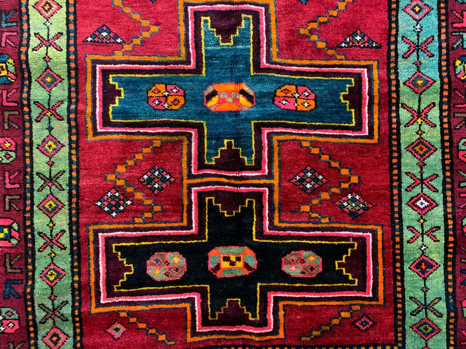 Vintage Caucasian Rug 290x155 cm, Kazak carpet kilimshop.myshopify.com