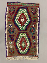 Small Vintage Turkish Kilim Rug 120x77 cm Wool Kelim