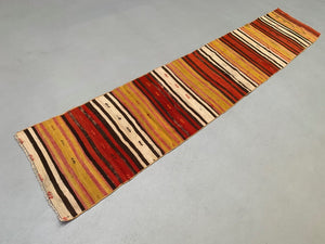 Old Turkish narrow Kilim Runner 309x58 cm shabby chic, vintage kelim